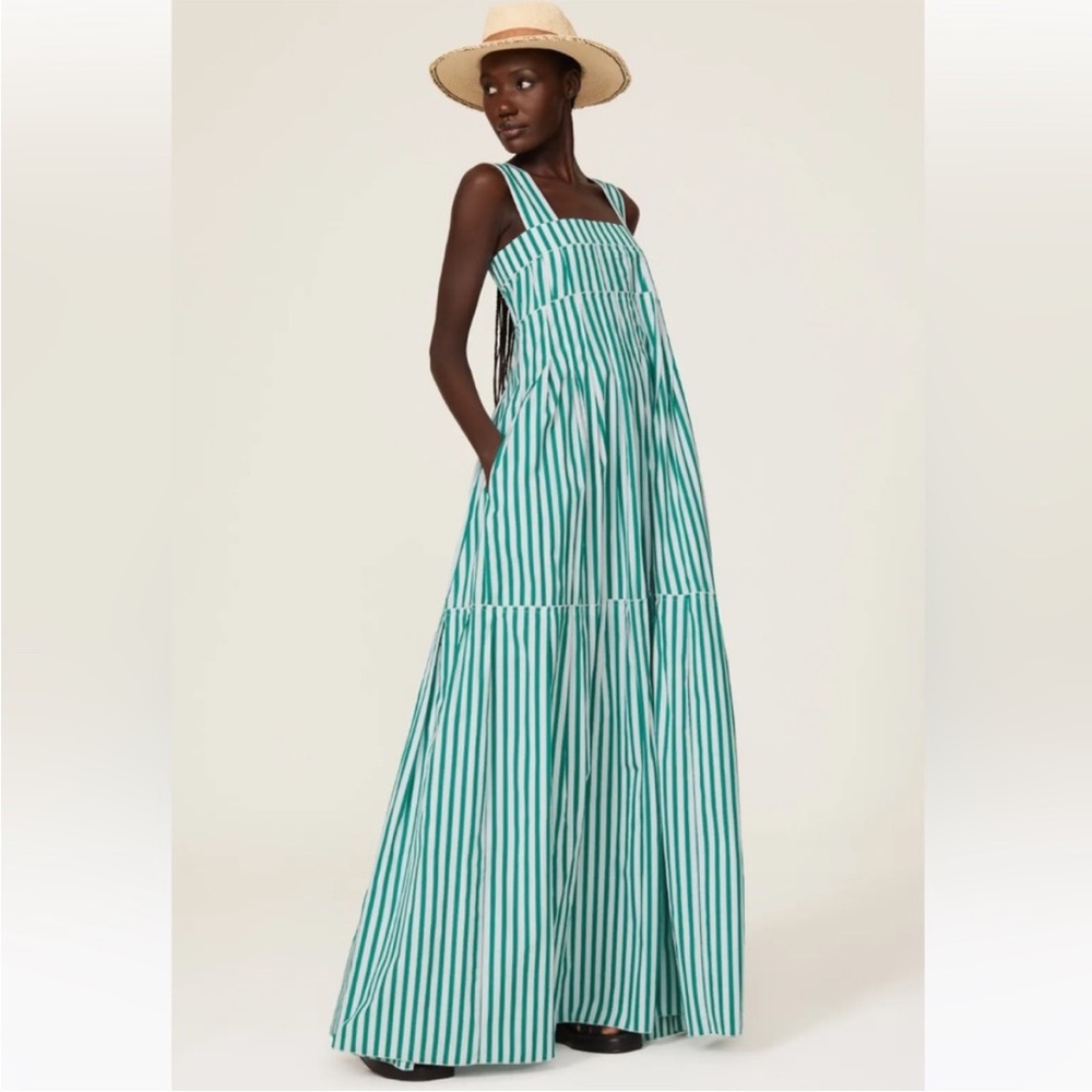 PLAN C Green Stripe Maxi Dress Size 42 (US 4-6)
